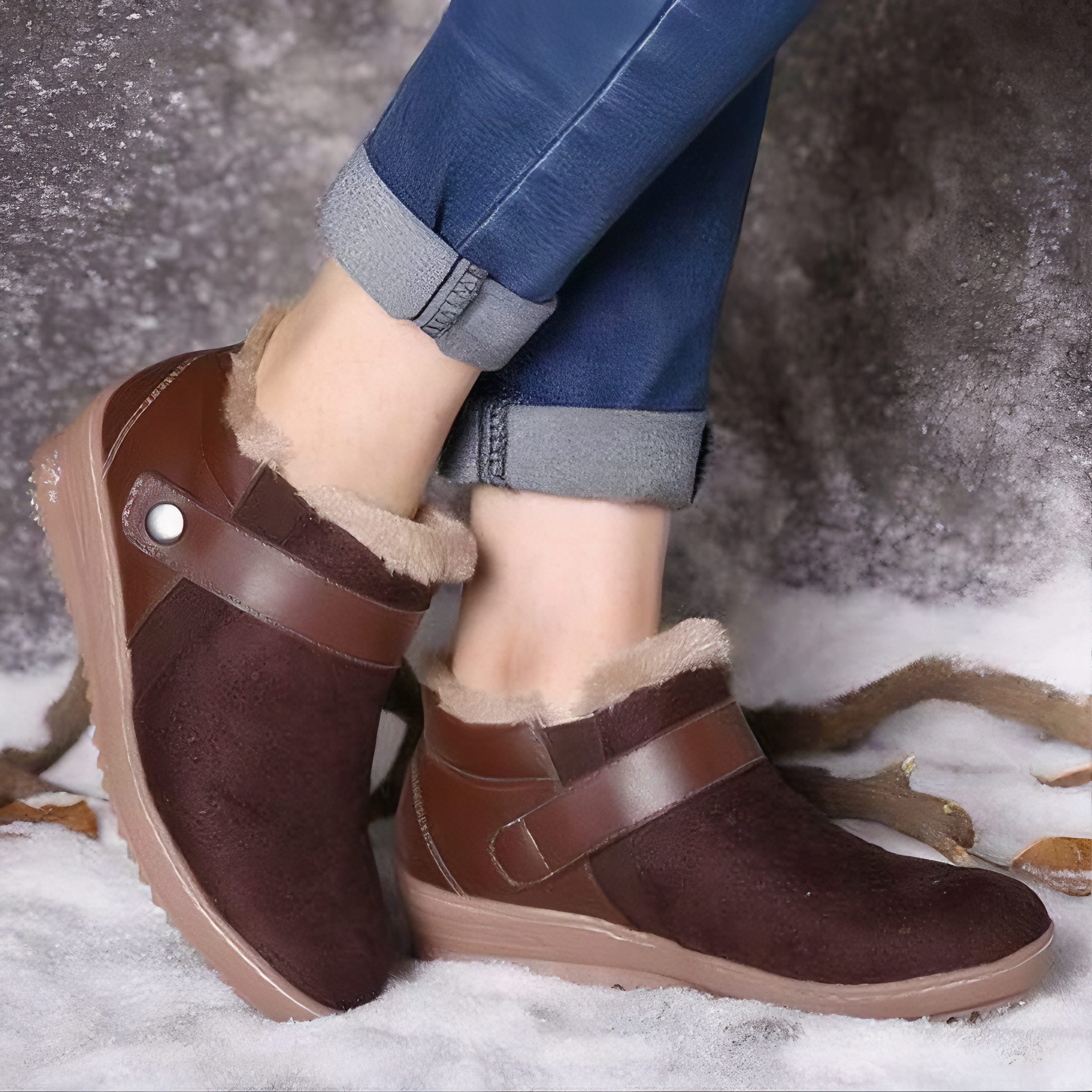 Carol - Faux Suede Winter Ankle Boots