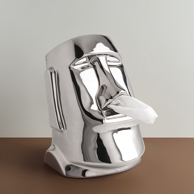 StatueTissue - quirky Moai scarf holder for stylish rooms