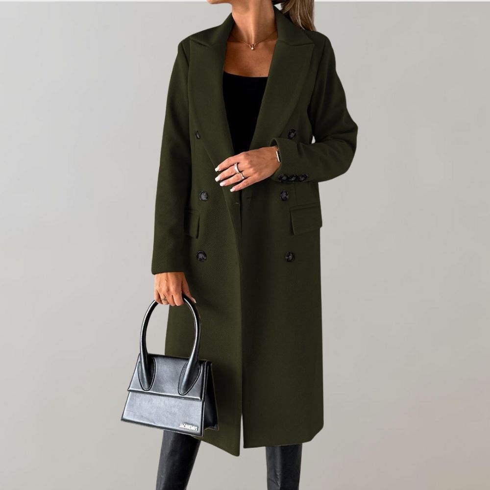 Ivy - Long Coat with Collar and Buttons