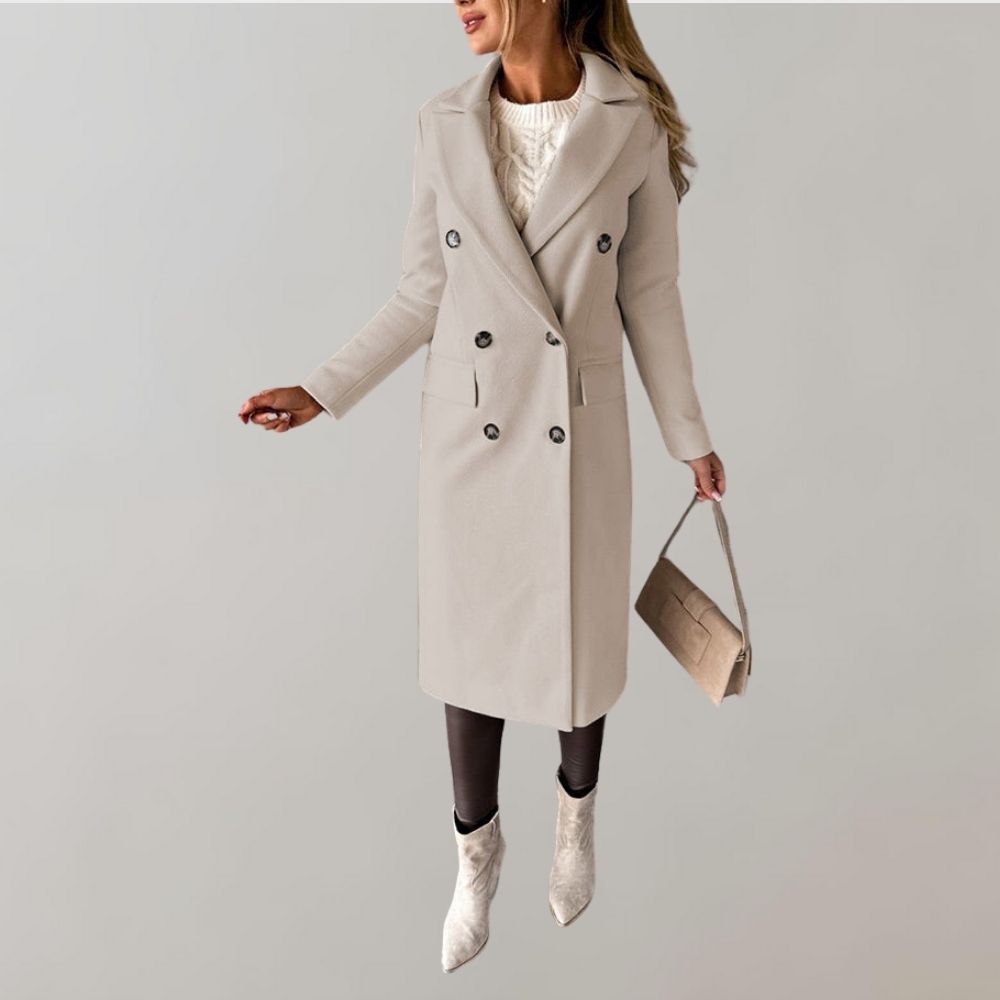 Ivy - Long Coat with Collar and Buttons