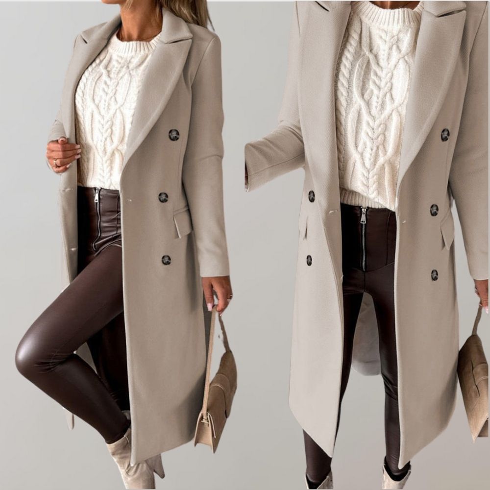 Ivy - Long Coat with Collar and Buttons