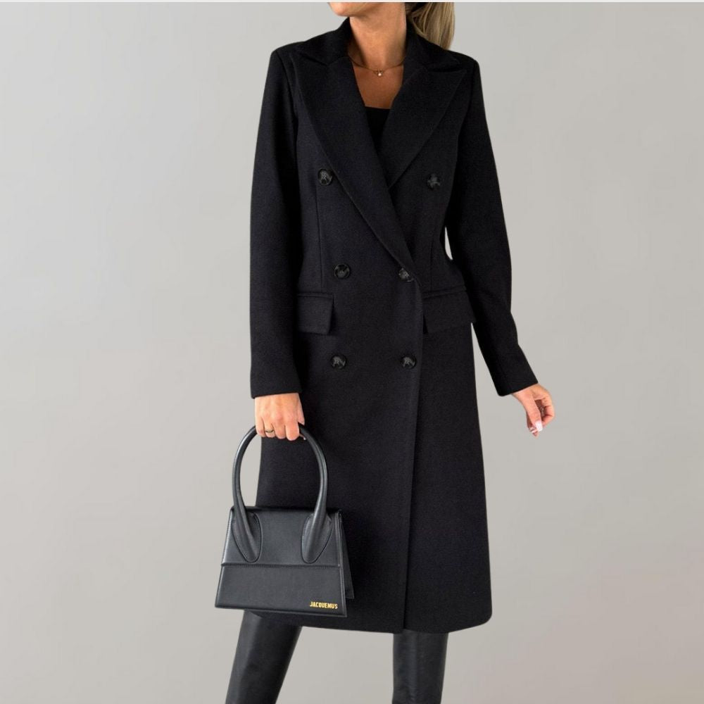 Ivy - Long Coat with Collar and Buttons