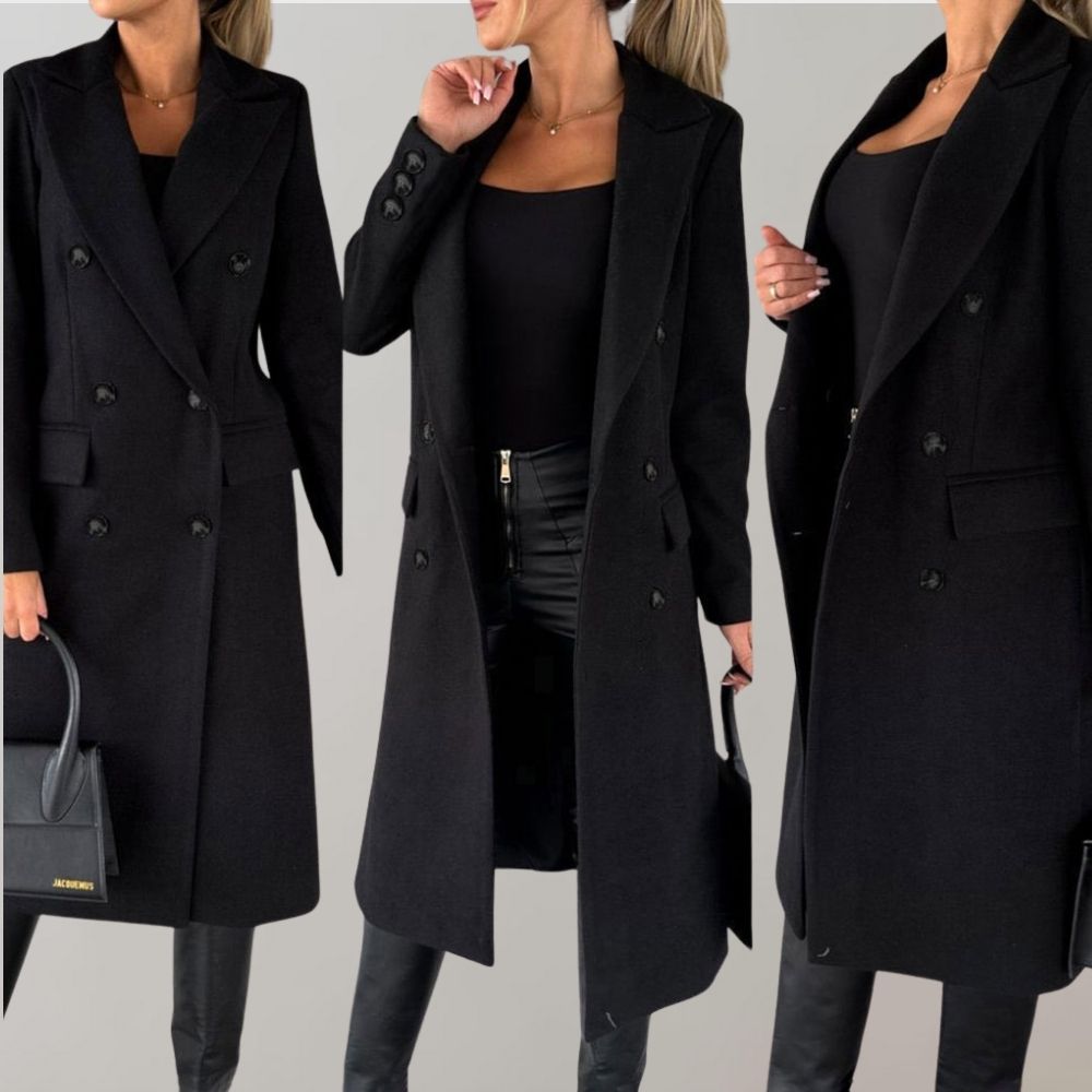 Ivy - Long Coat with Collar and Buttons