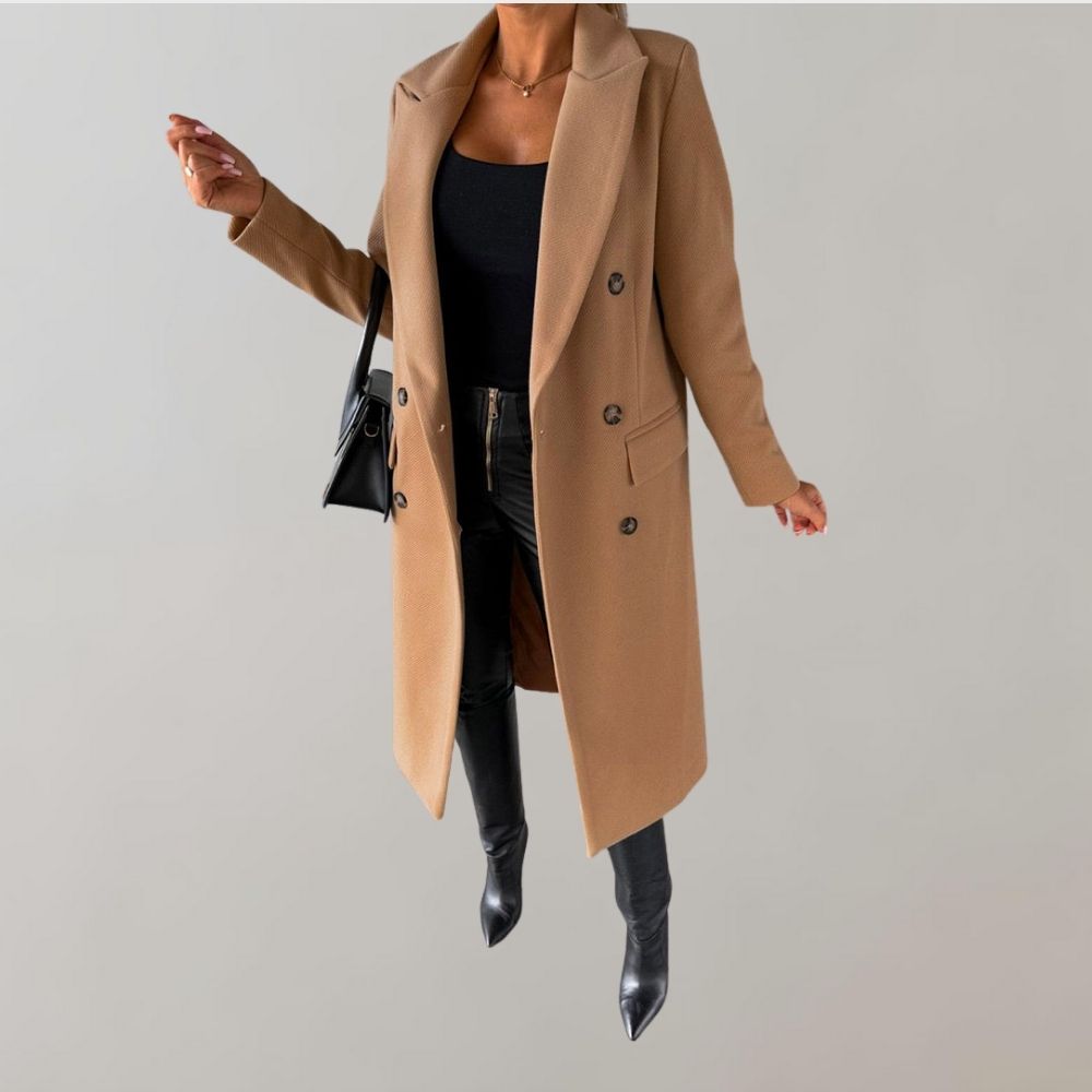 Ivy - Long Coat with Collar and Buttons