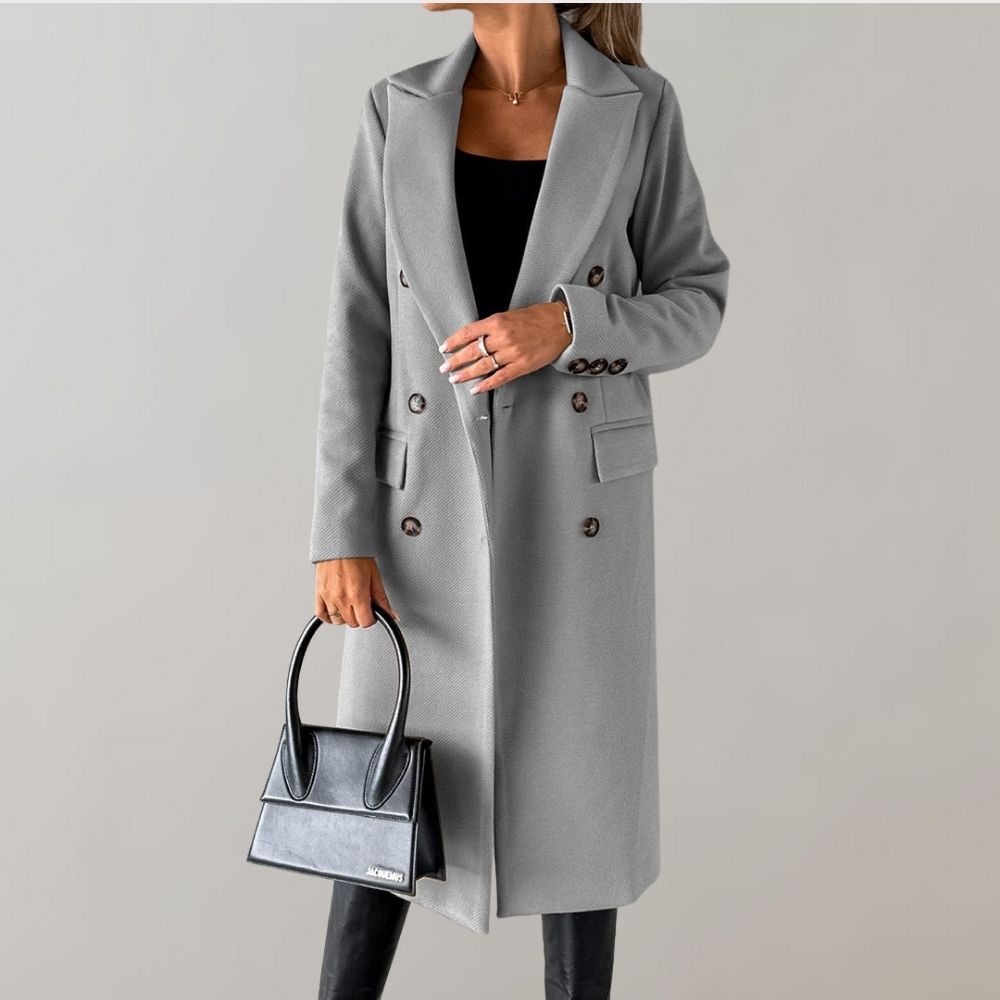 Ivy - Long Coat with Collar and Buttons