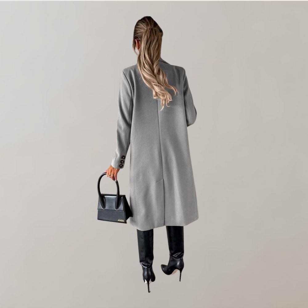 Ivy - Long Coat with Collar and Buttons