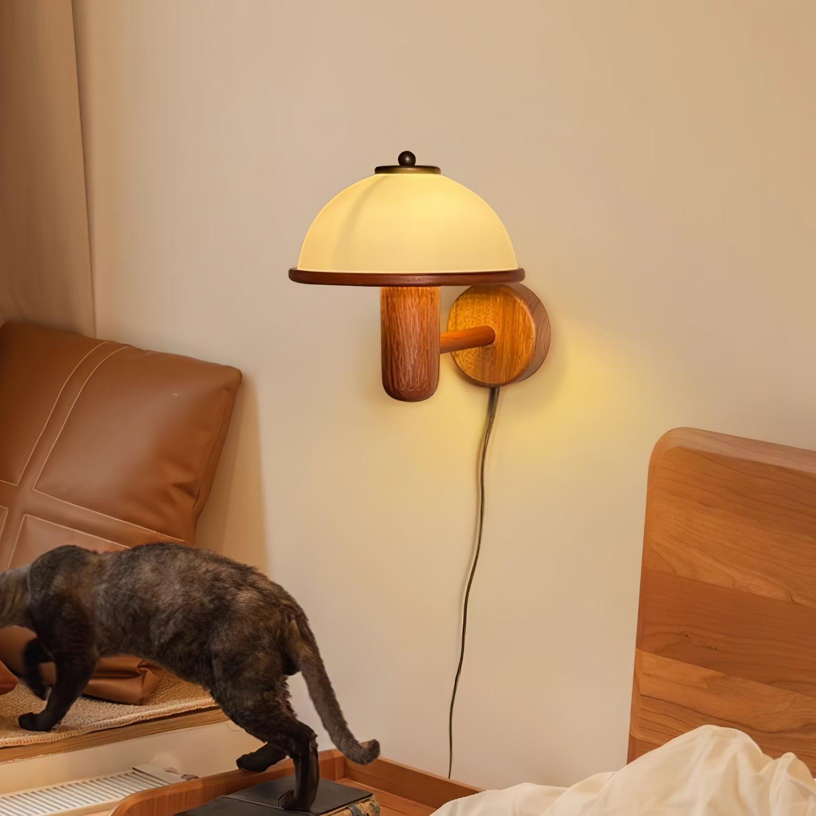 Nordlys Nature Wall Lamp – Mushroom-shaped Wood Look Decoration