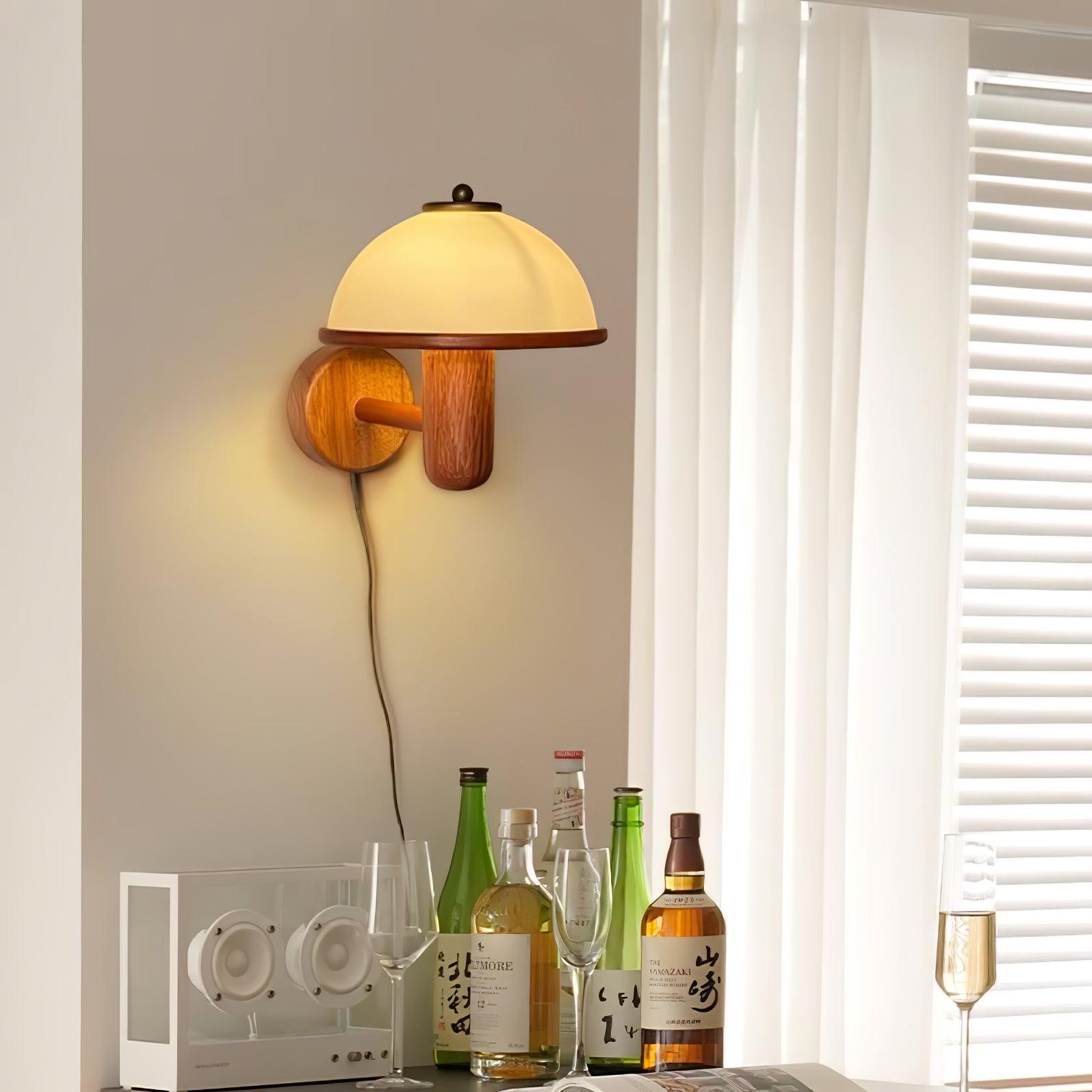 Nordlys Nature Wall Lamp – Mushroom-shaped Wood Look Decoration