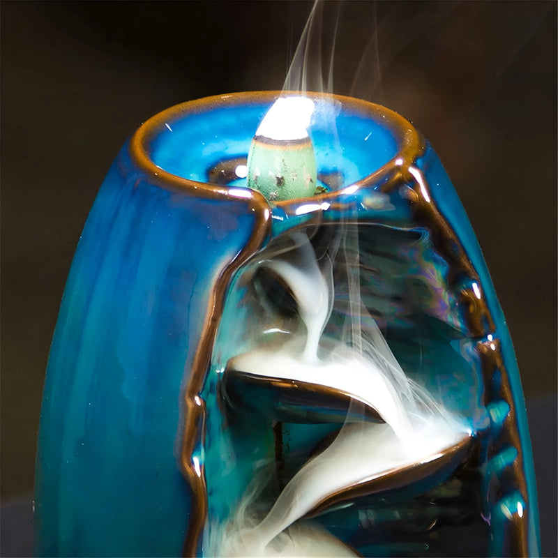 CalmCascade - soothing waterfall incense burner