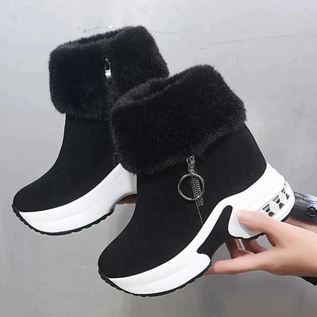 Emma - Comfortable, slip-resistant boots with fur lining and side zipper