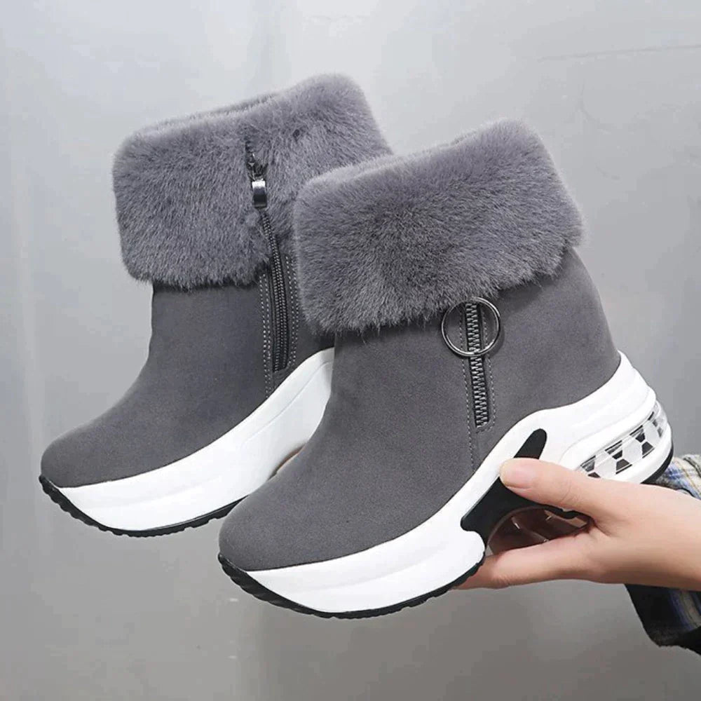 Emma - Comfortable, slip-resistant boots with fur lining and side zipper