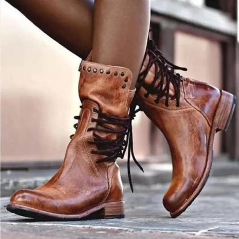 Almira | Vintage PU Leather Women’s Boots