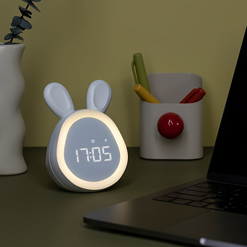 BunnyGlow Cute Alarm Clock with Nightlight