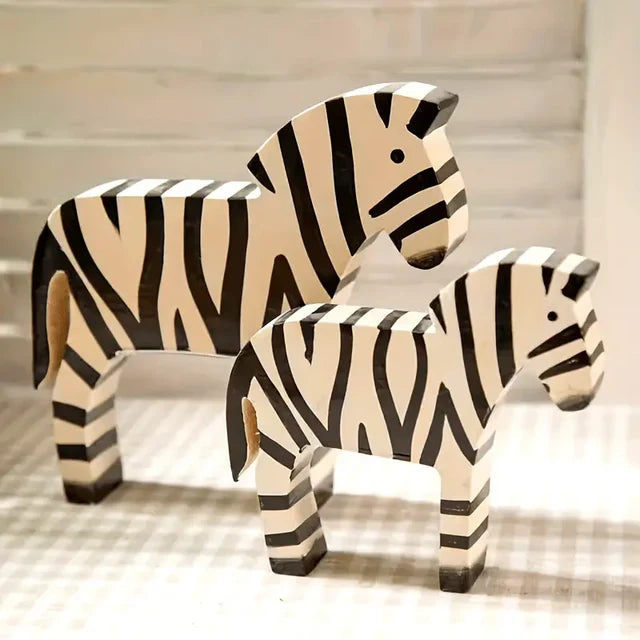 CozyHaus - Retro Zebra Decoration Wood set