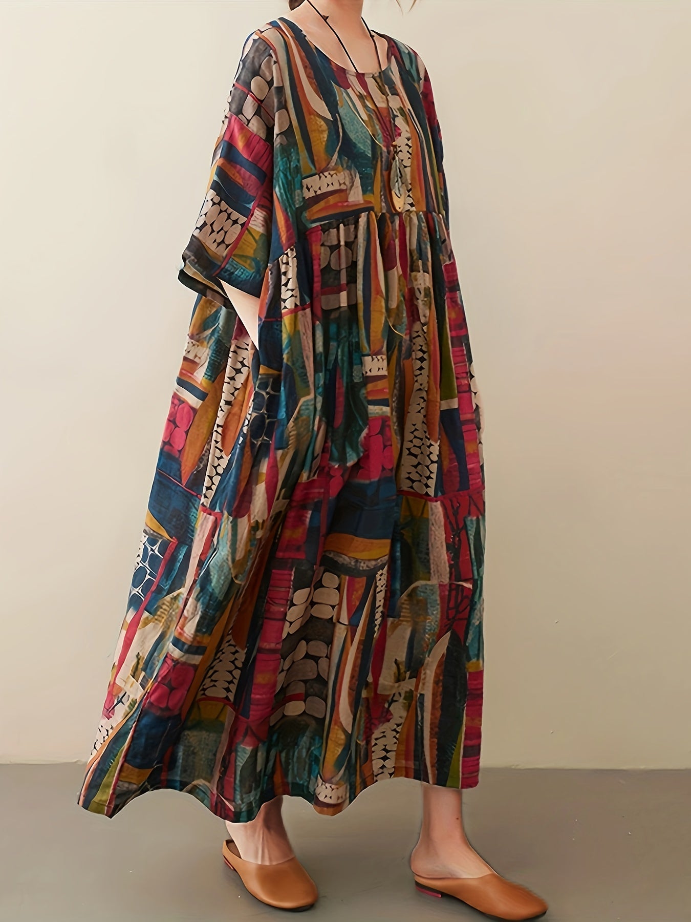 Vintage All Over Printed  Flowing Women’s Dress