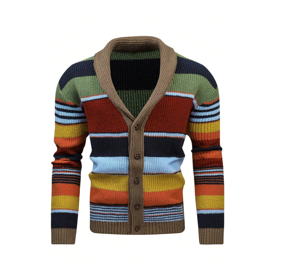 Noah - Stripe Cardigan with Buttons