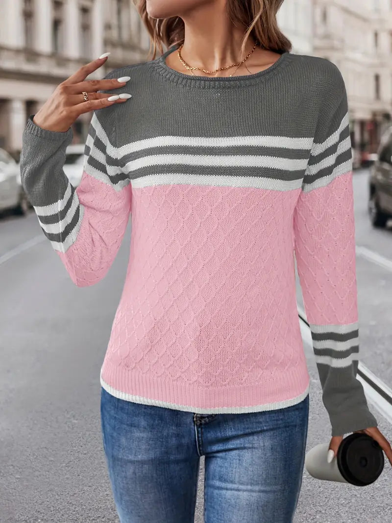 Agnes - Striped sweater with round neckline