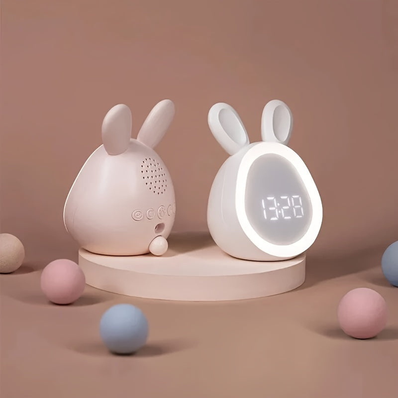 BunnyGlow Cute Alarm Clock with Nightlight