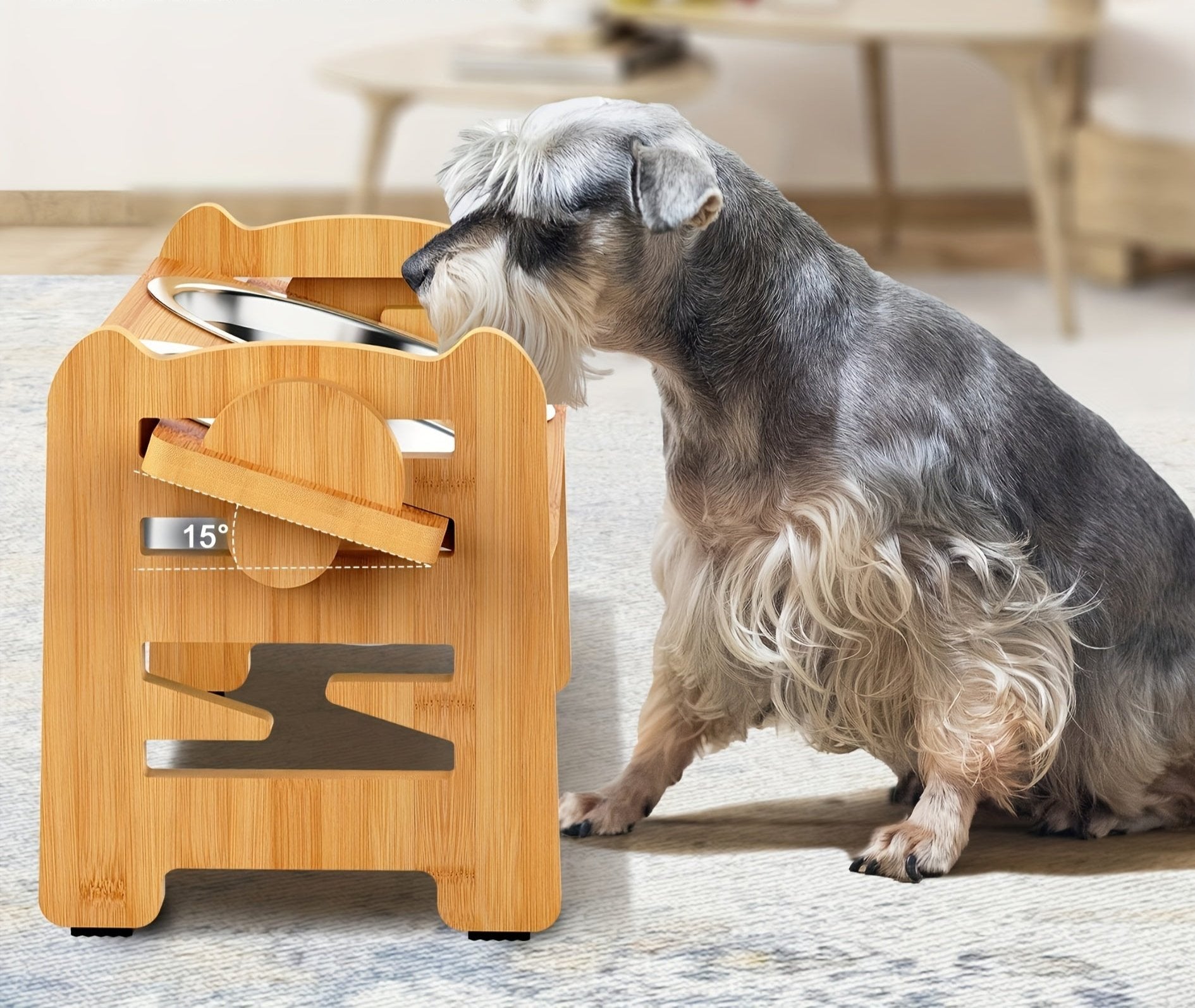 Elevated Anti-Slip Dog Food Stand with Double Bowls