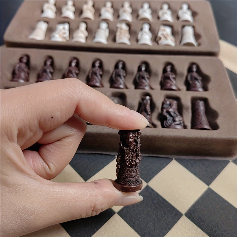 Antique Leather Board Game with Distinctive Soldier Pieces