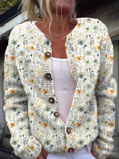 Ave - Long-sleeved floral cardigan