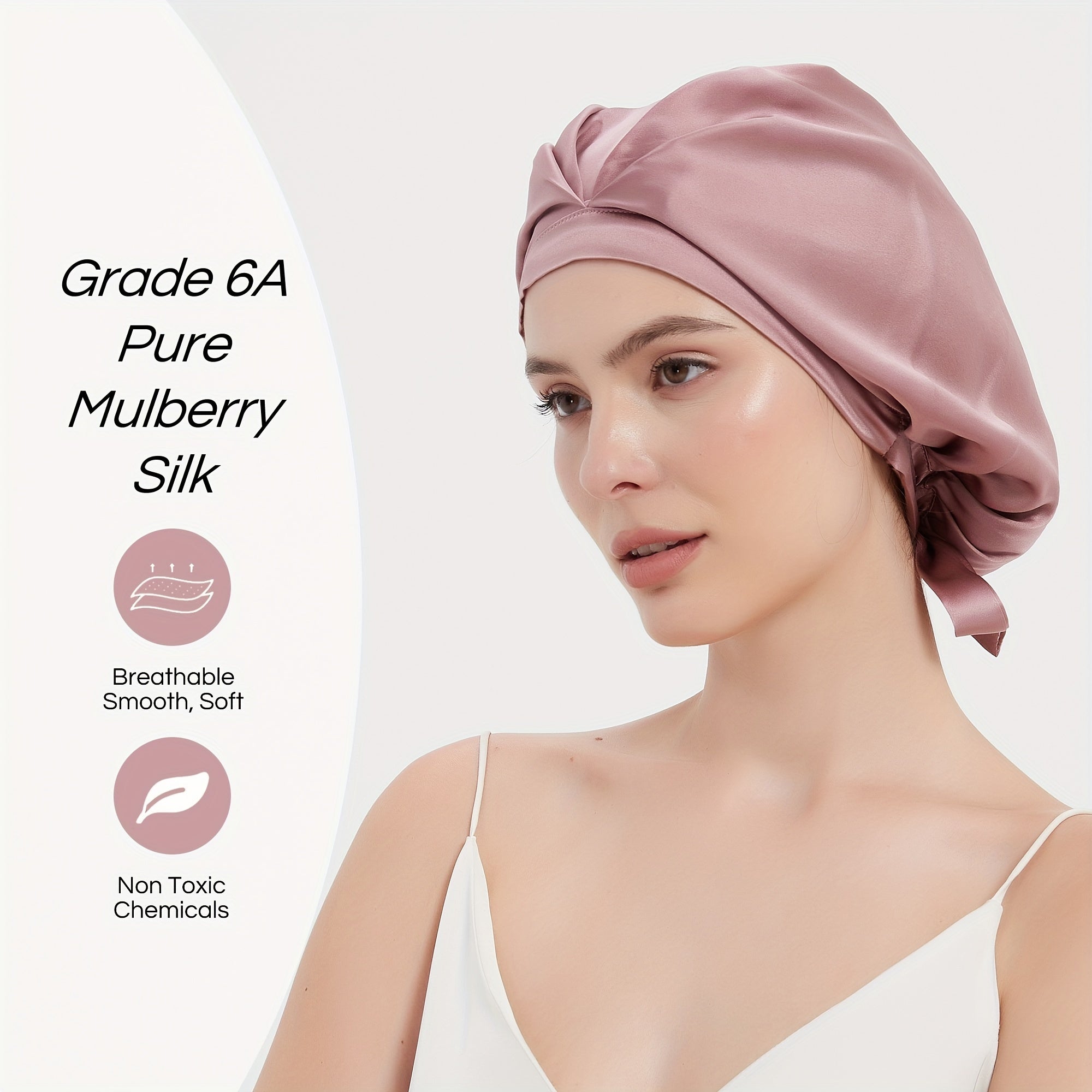 Cate | Lightweight Pleated Hair Bonnet for Sleeping