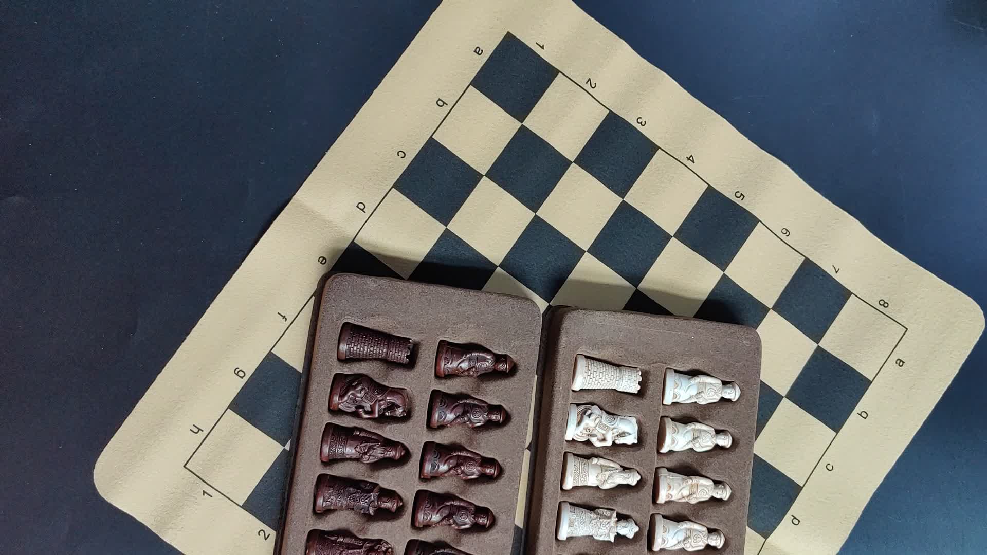 Antique Leather Board Game with Distinctive Soldier Pieces