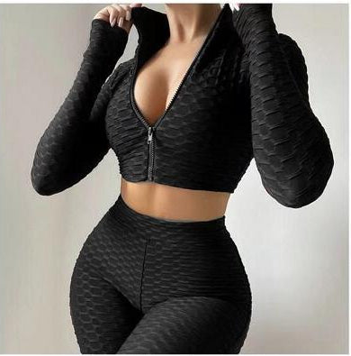 Lucinda - Short top and high-waisted shorts two-piece sports outfit