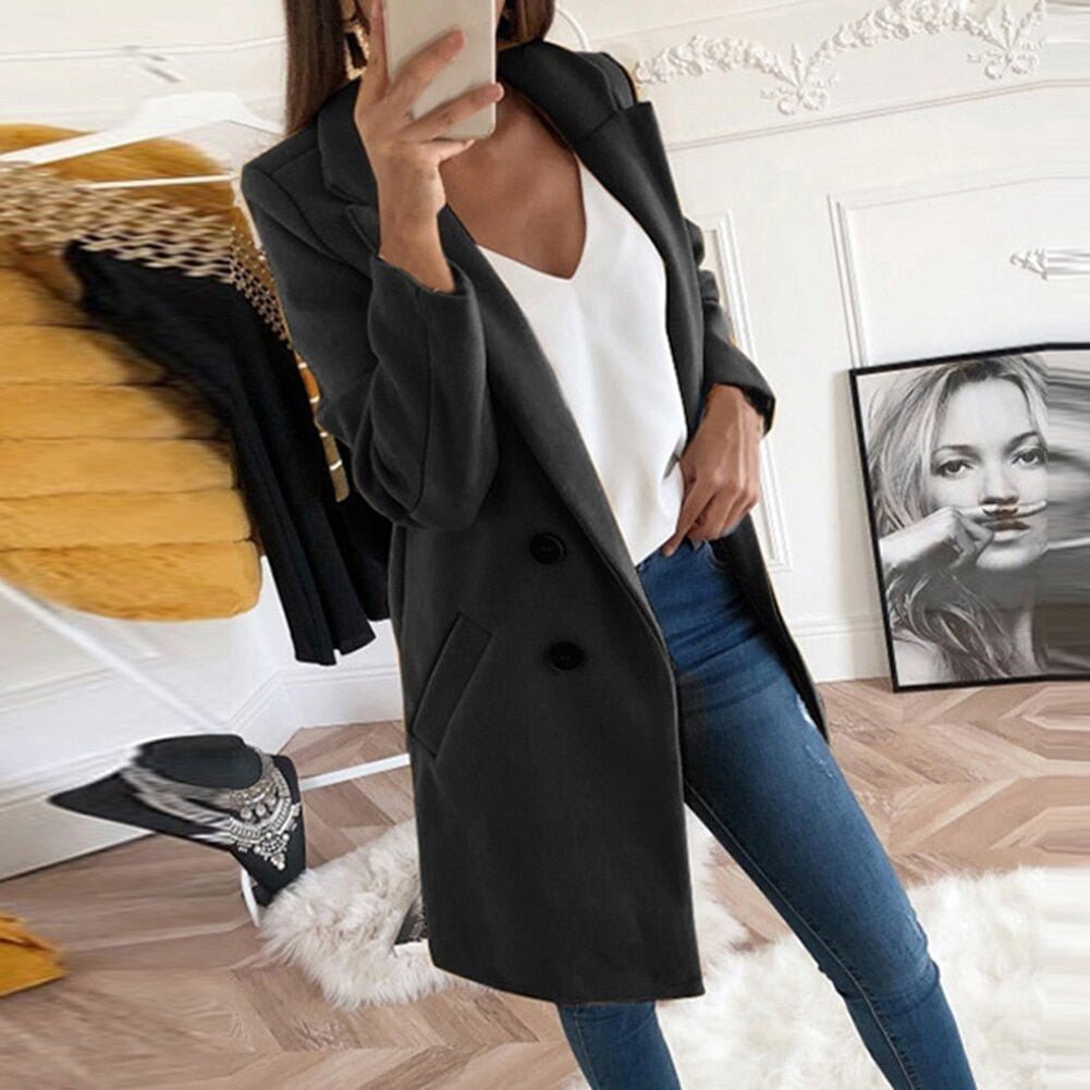 Aramina Long and Elegant Blazer Coat