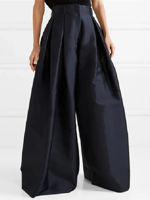 Melissa | Solid Color Wide Leg Women's Trousers