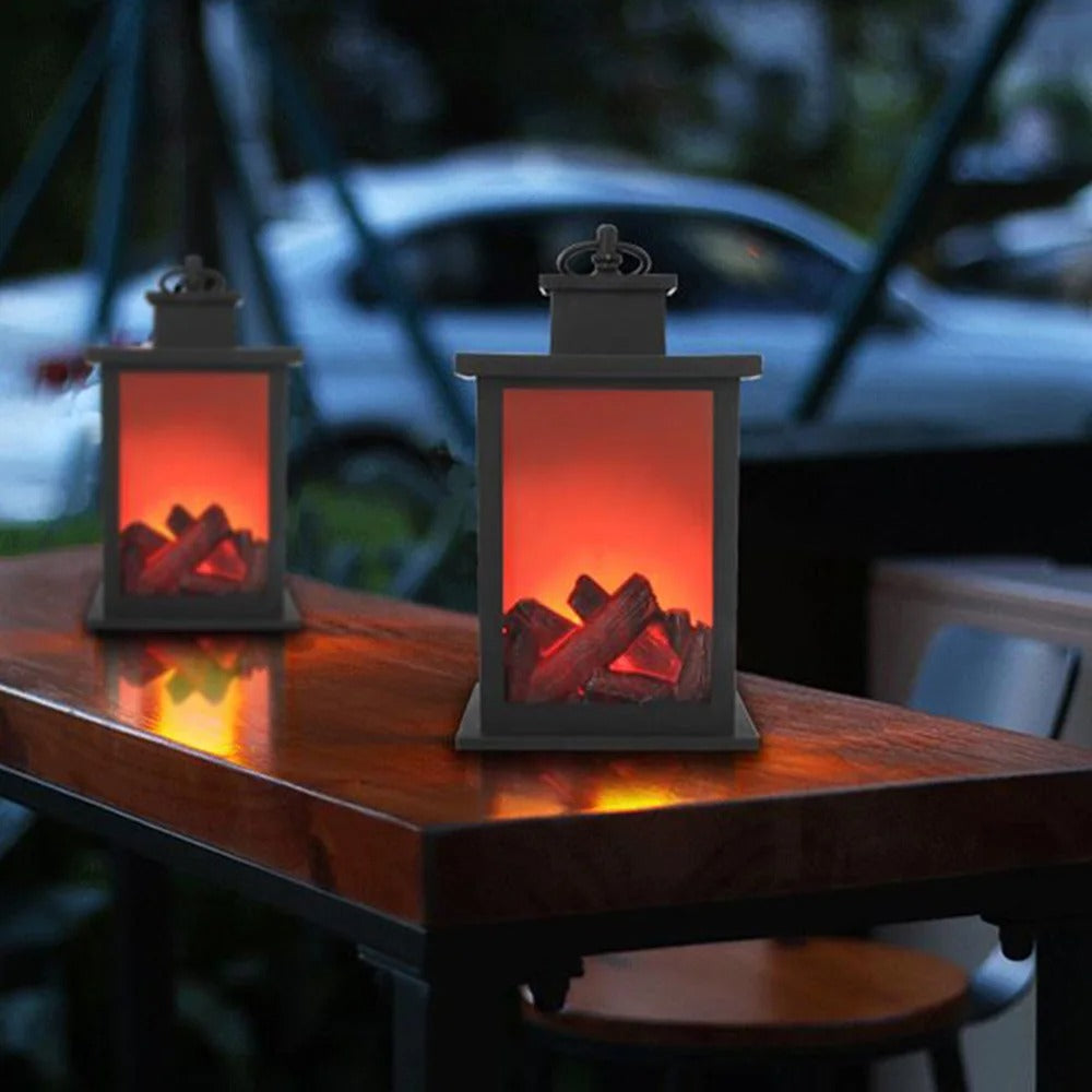 Flameless Fire Realistic Lantern Lamp