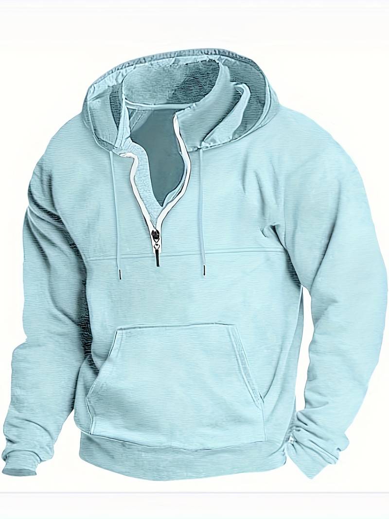 Hans - Hoodie with half zip and pockets