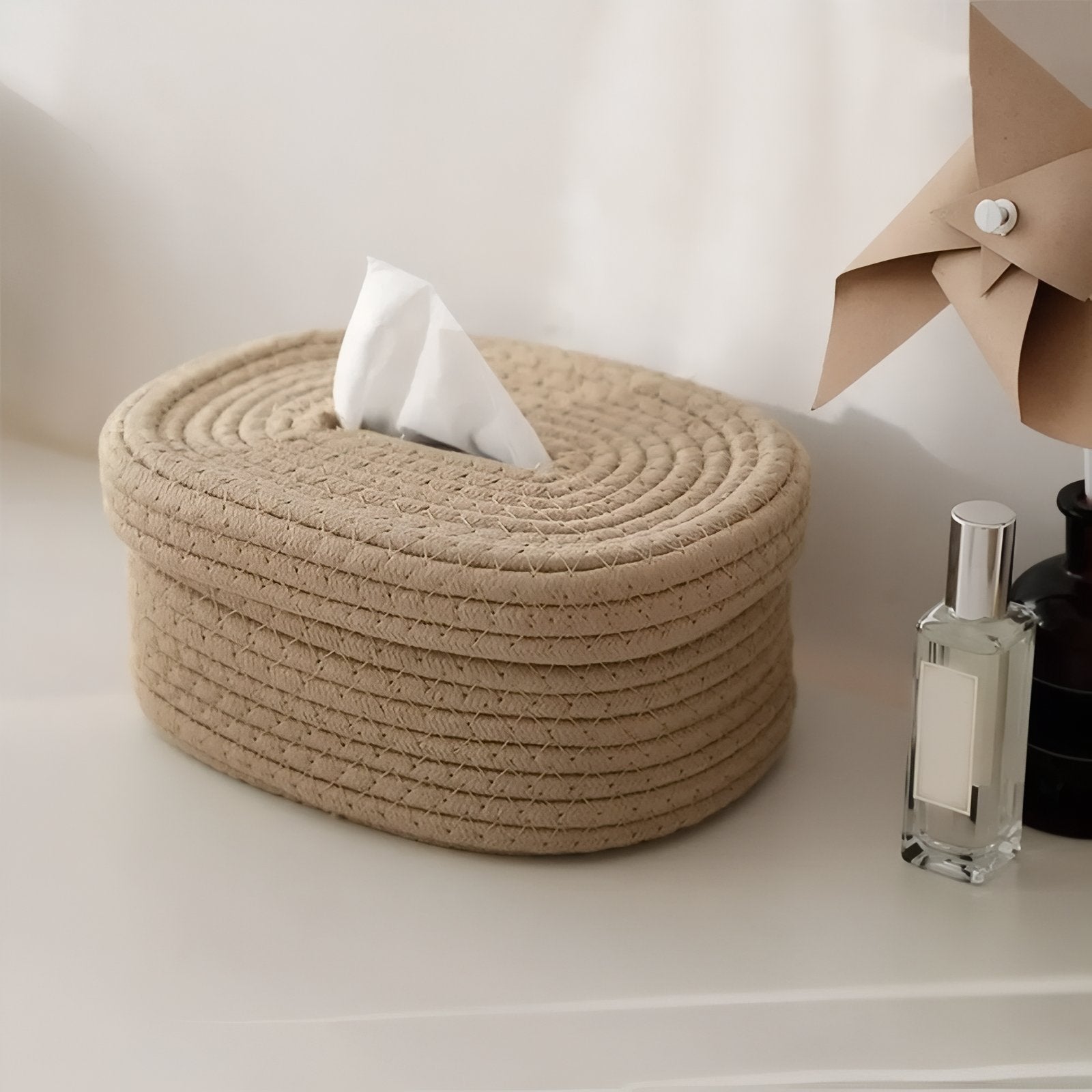 TissuElegance - Oval Cushion Cover Made of Tissue with Stylish Design