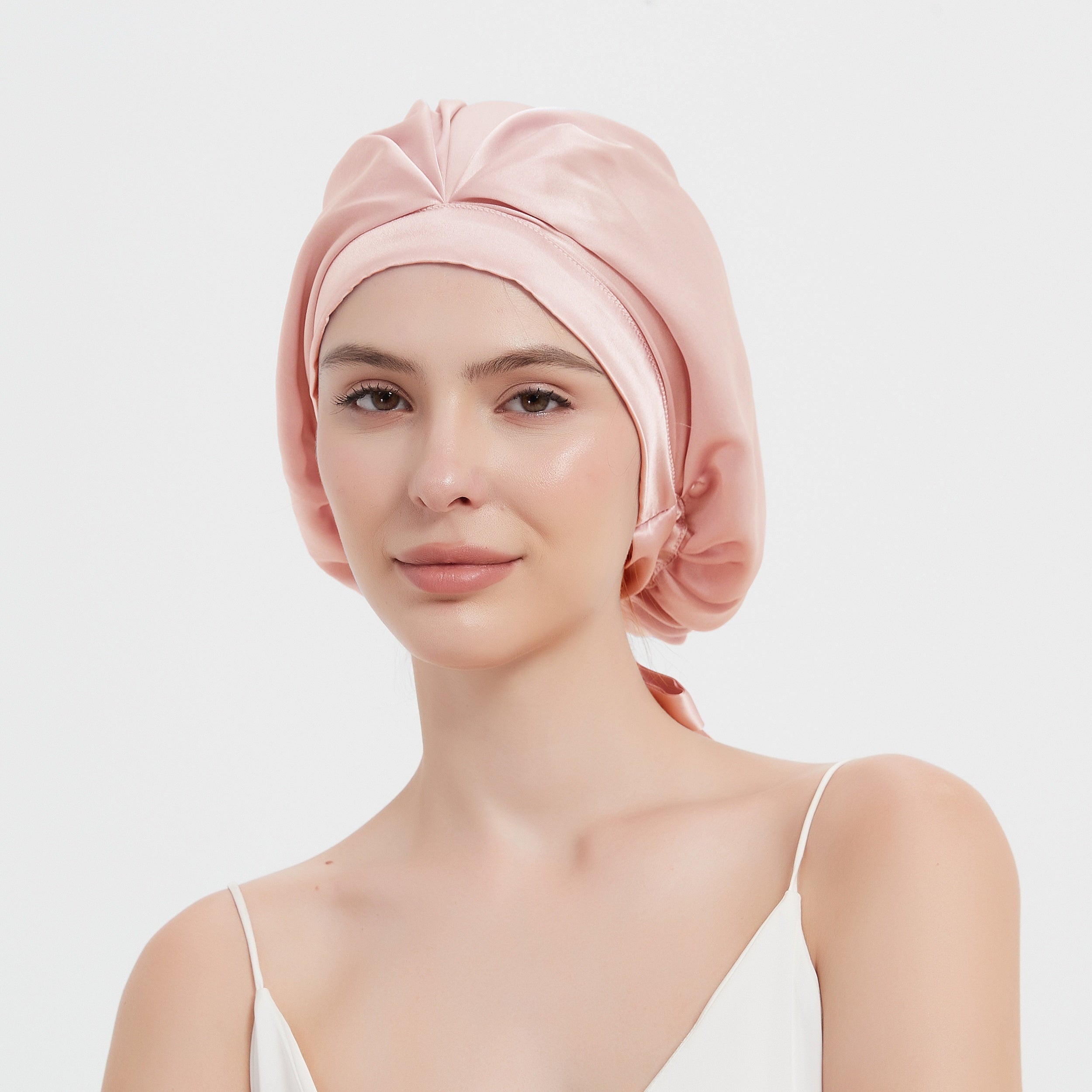 Cate | Lightweight Pleated Hair Bonnet for Sleeping