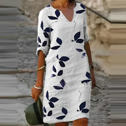 Mavis | Stunning Summer Dress with Leaf Print for Women