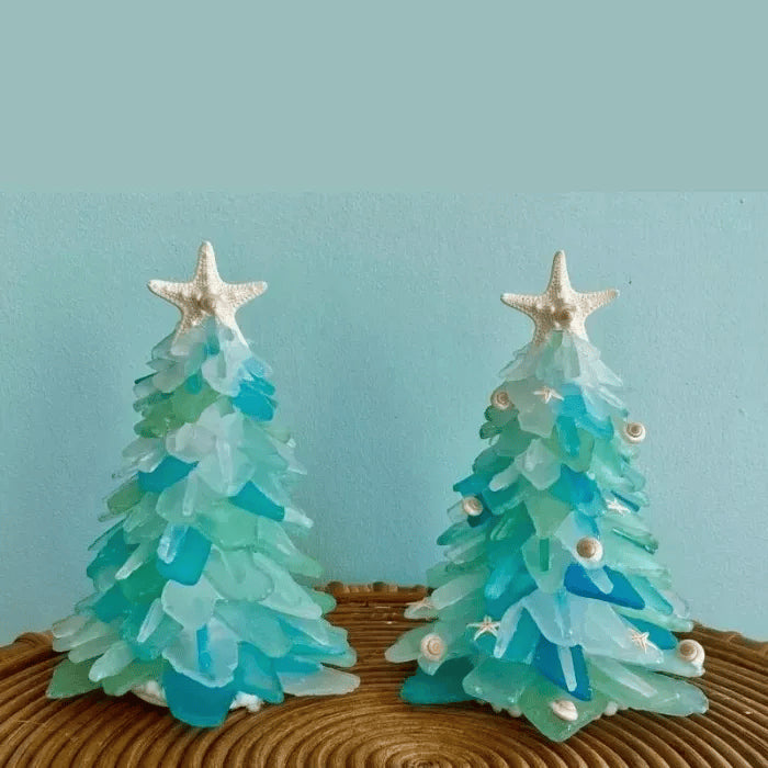 Seaside Serenity: Unique Handcrafted Glass Christmas Tree