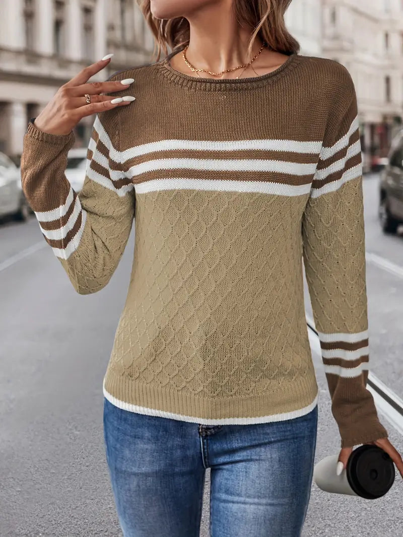 Agnes - Striped sweater with round neckline