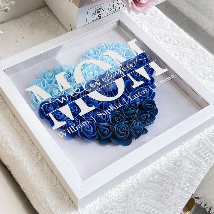 Personalized Flower Heart with Names – Unique Mother's Day Gift