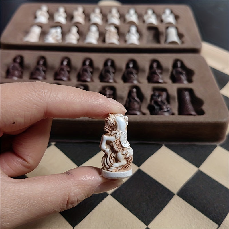 Antique Leather Board Game with Distinctive Soldier Pieces