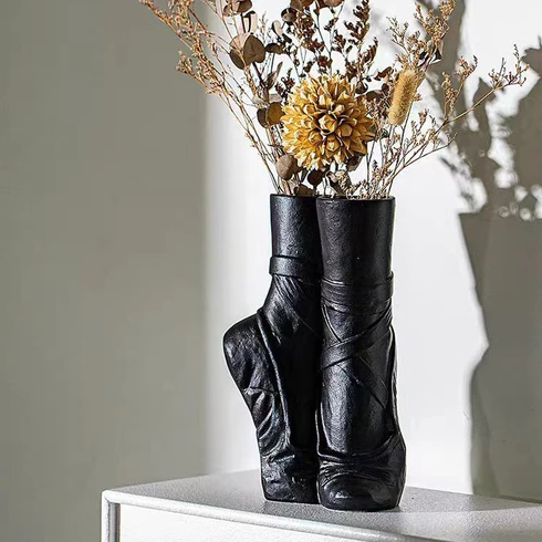 Elegant ballet-inspired ceramic flower vase