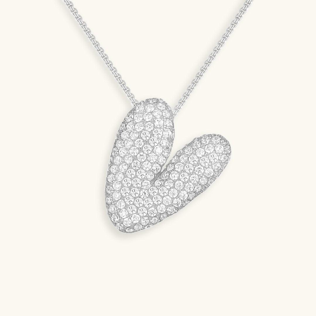 LunaBubble Initial Necklace with Diamond Effect – Personal Gift for Mother's Day