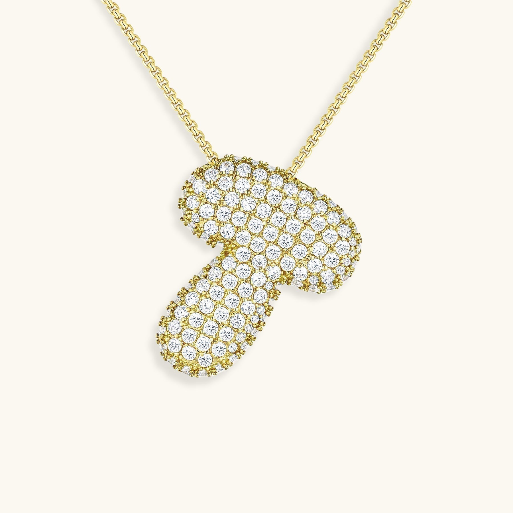 LunaBubble Initial Necklace with Diamond Effect – Personal Gift for Mother's Day