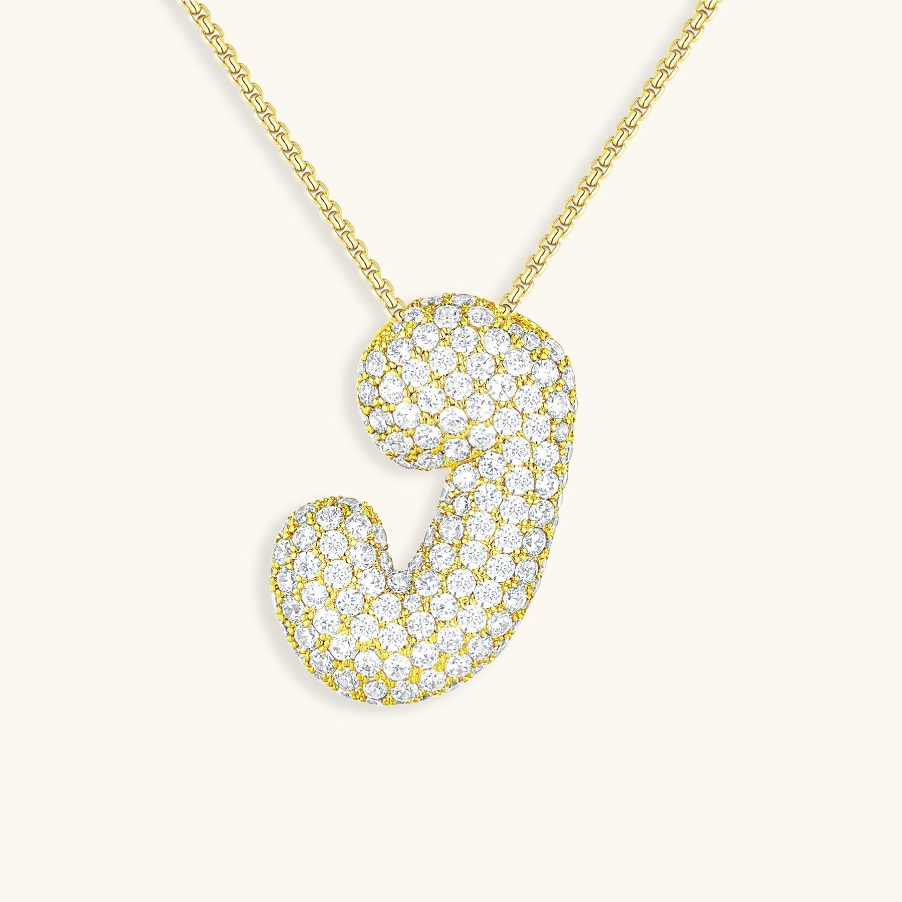 LunaBubble Initial Necklace with Diamond Effect – Personal Gift for Mother's Day