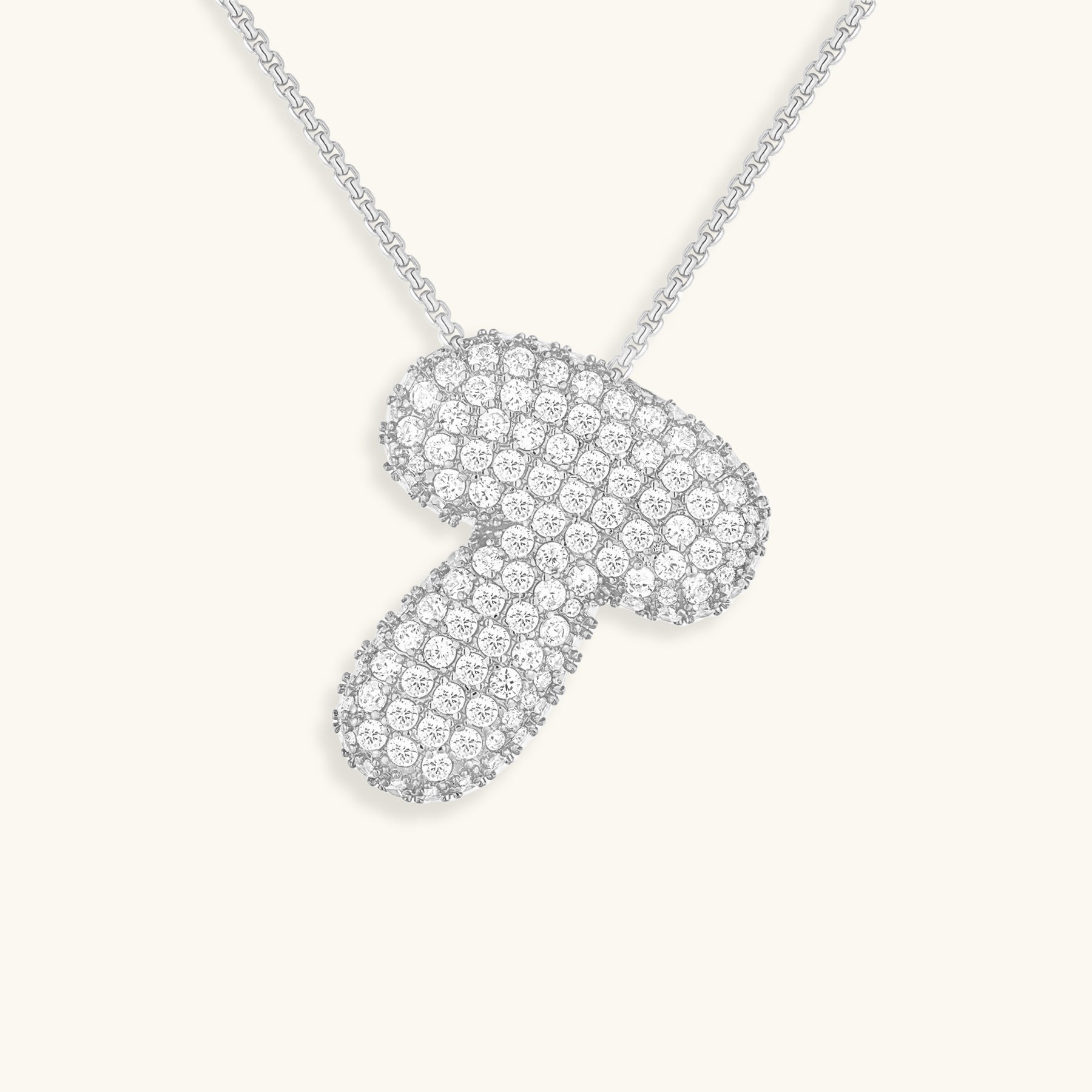 LunaBubble Initial Necklace with Diamond Effect – Personal Gift for Mother's Day