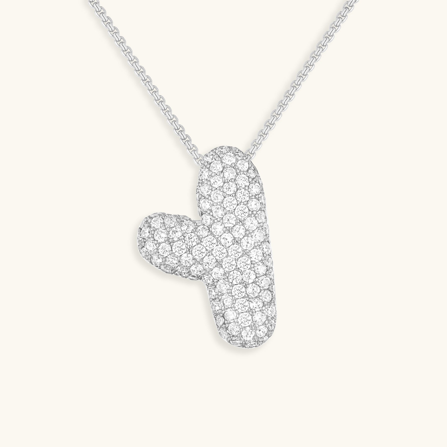 LunaBubble Initial Necklace with Diamond Effect – Personal Gift for Mother's Day