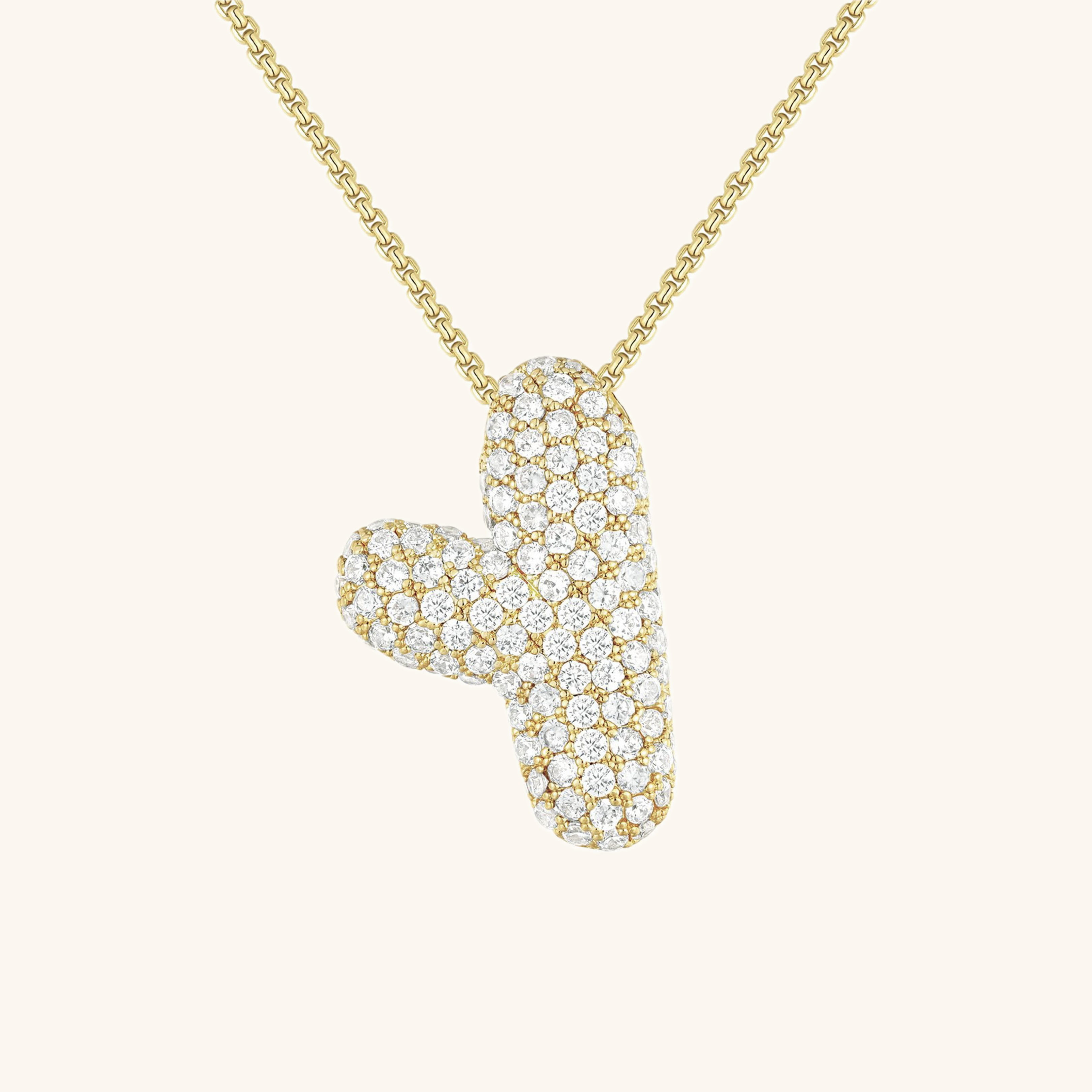 LunaBubble Initial Necklace with Diamond Effect – Personal Gift for Mother's Day