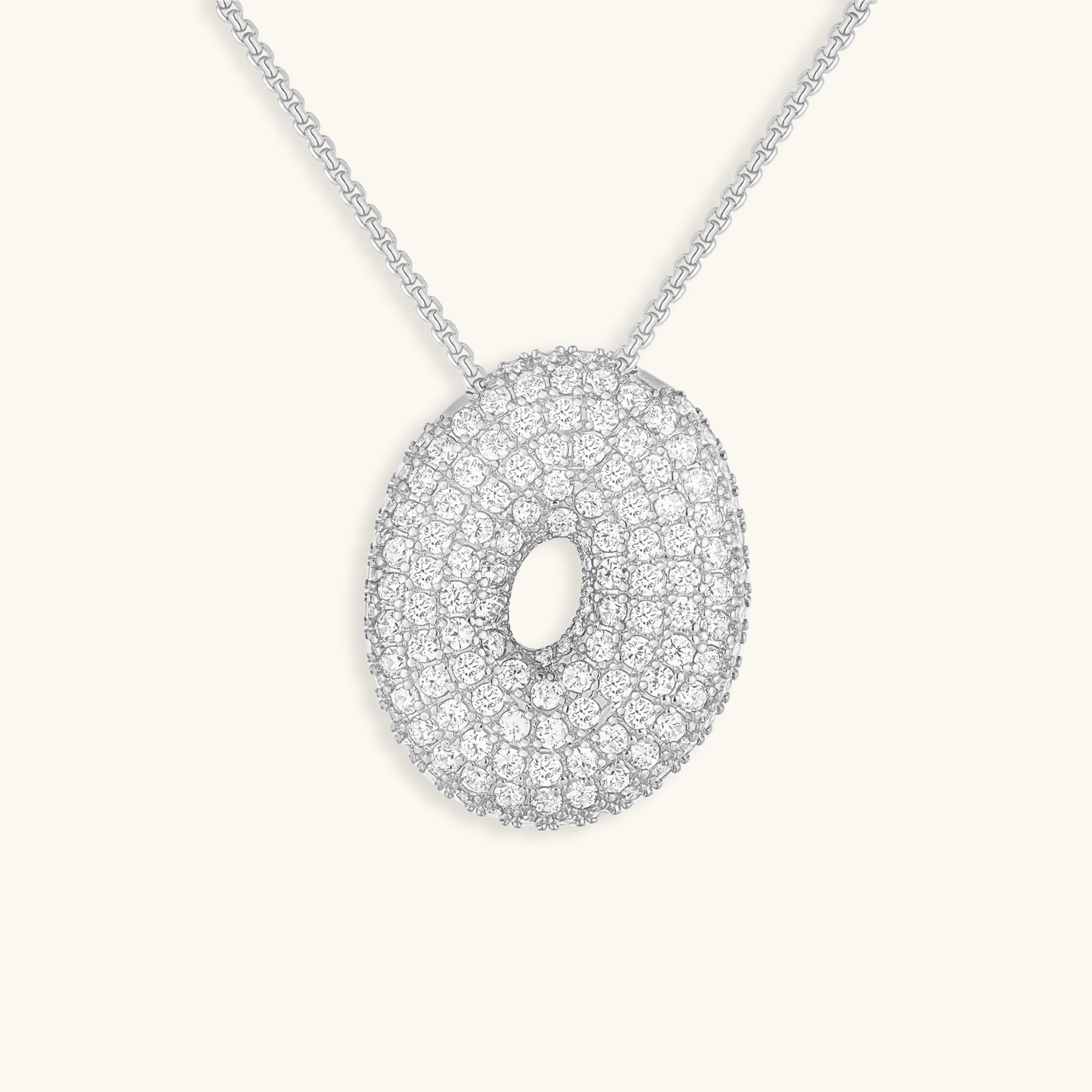 LunaBubble Initial Necklace with Diamond Effect – Personal Gift for Mother's Day