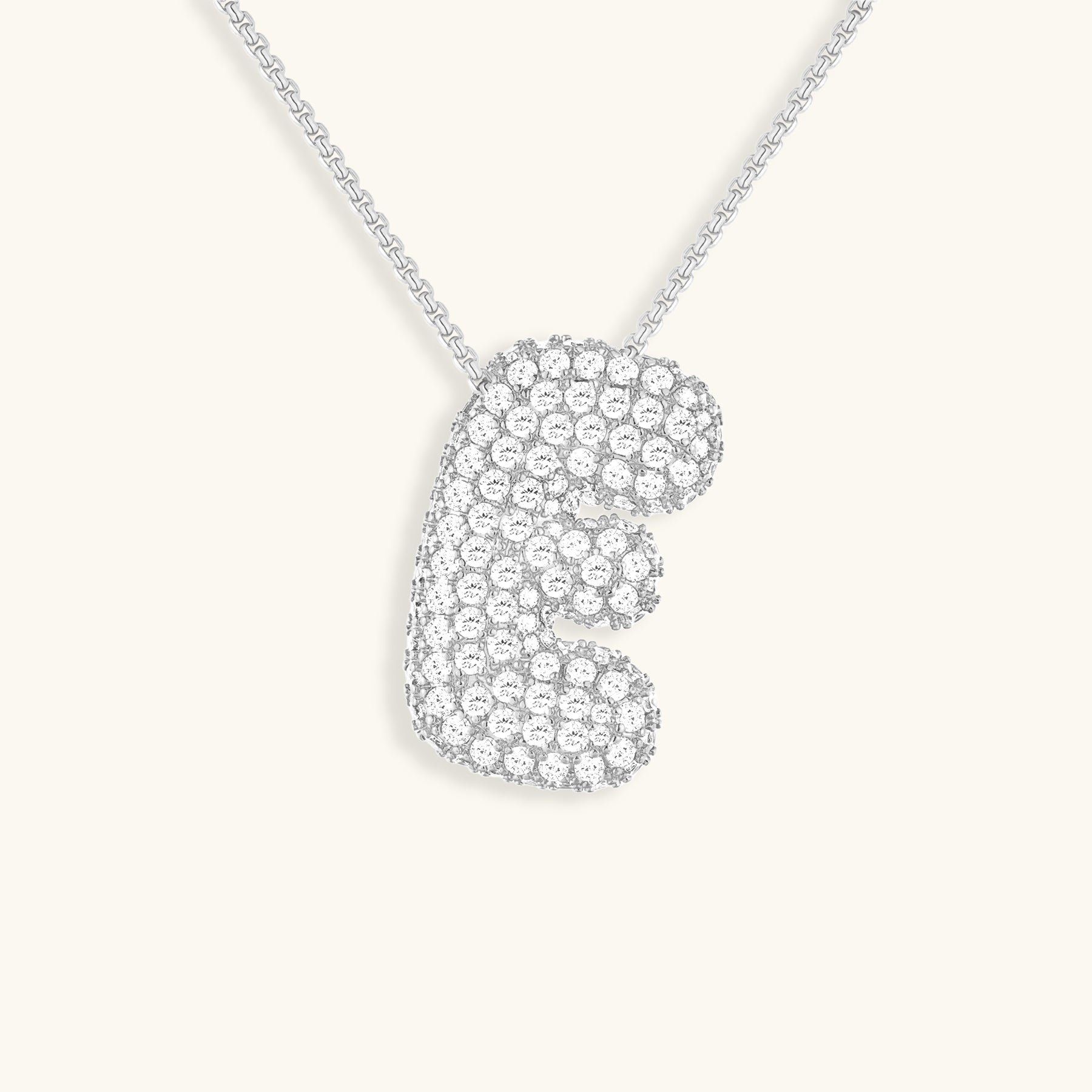 LunaBubble Initial Necklace with Diamond Effect – Personal Gift for Mother's Day