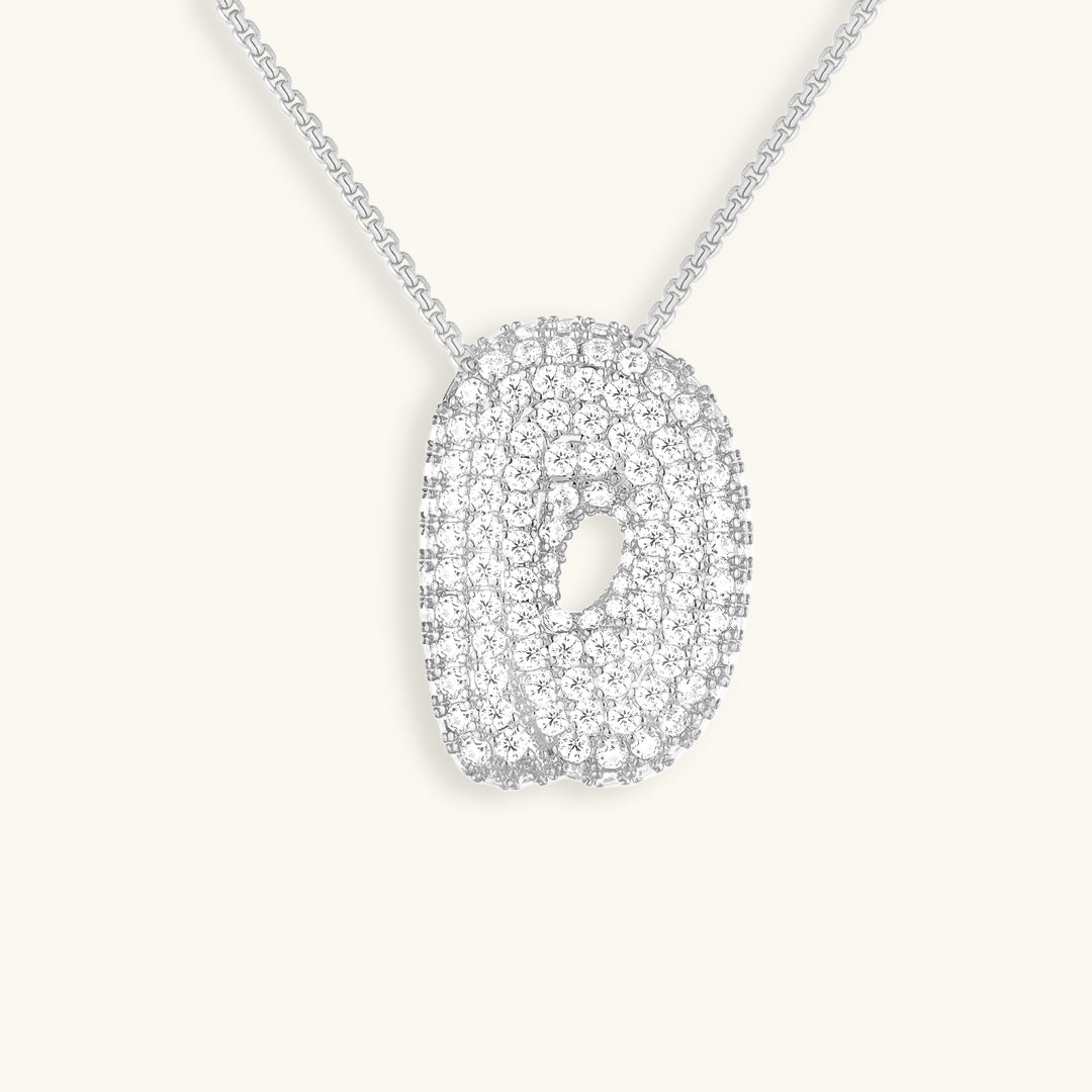 LunaBubble Initial Necklace with Diamond Effect – Personal Gift for Mother's Day