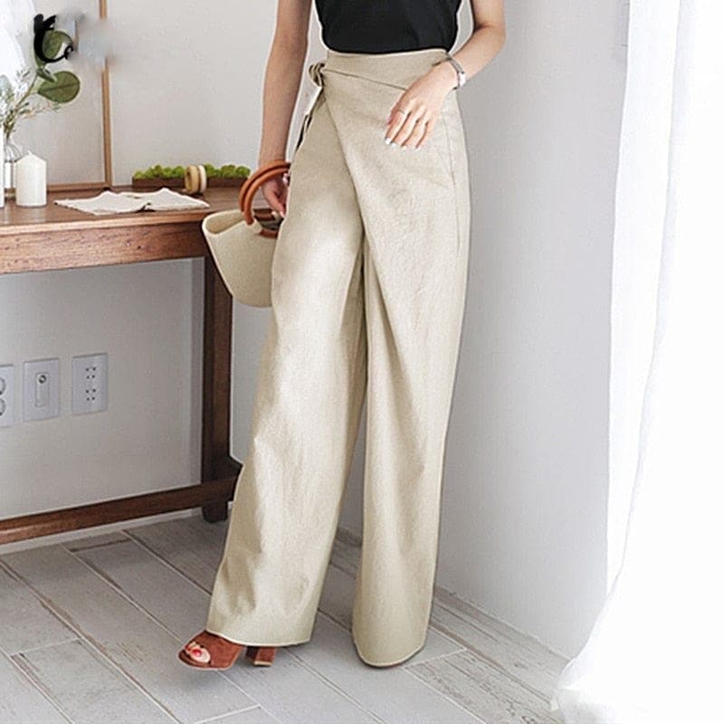 Marjorie | Trendy High-Waisted Wrap Pants